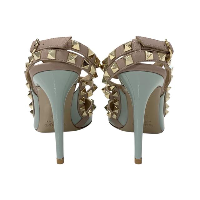 ヴァレンティノ VALENTINO パンプス 靴 シューズ パテント レザー ライトブルー ピンクベージュ ゴールド ロックスタッズ_4