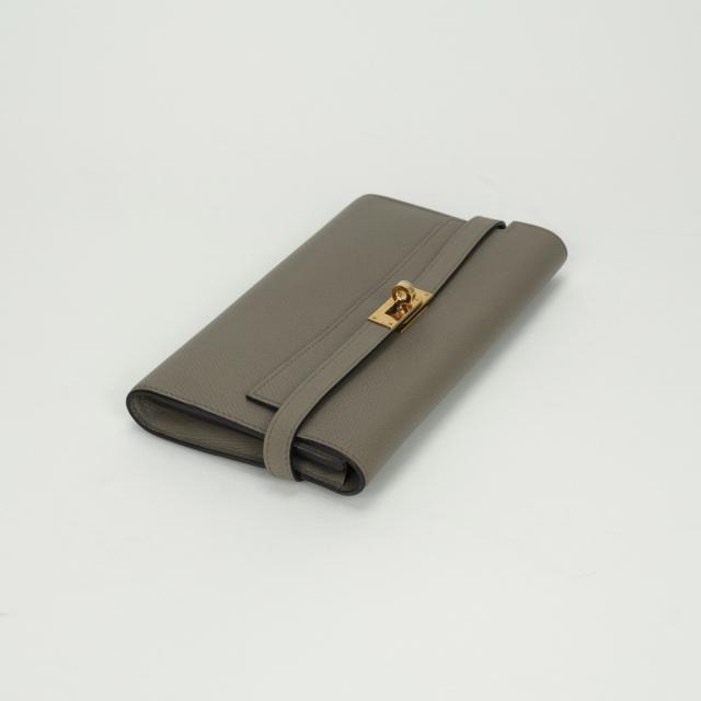エルメス HERMES ケリーウォレット ケリーウォレットロング 財布 長財布 ロングウォレット エプソン エタン Etain グレー Gray エルメス HERMES ケリーウォレット ケリーウォレットロング 財布 長
