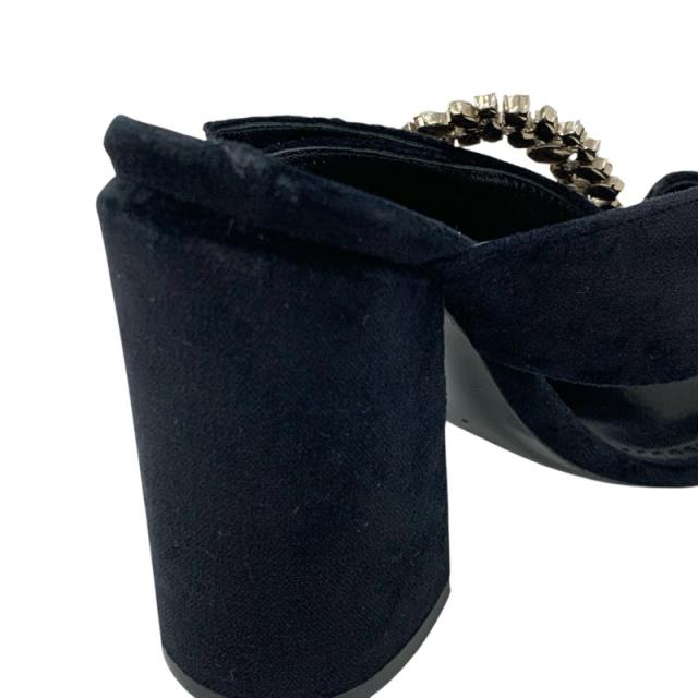 ルイヴィトン LOUIS VUITTON サンダル 靴 シューズ ベロア ブラック 黒