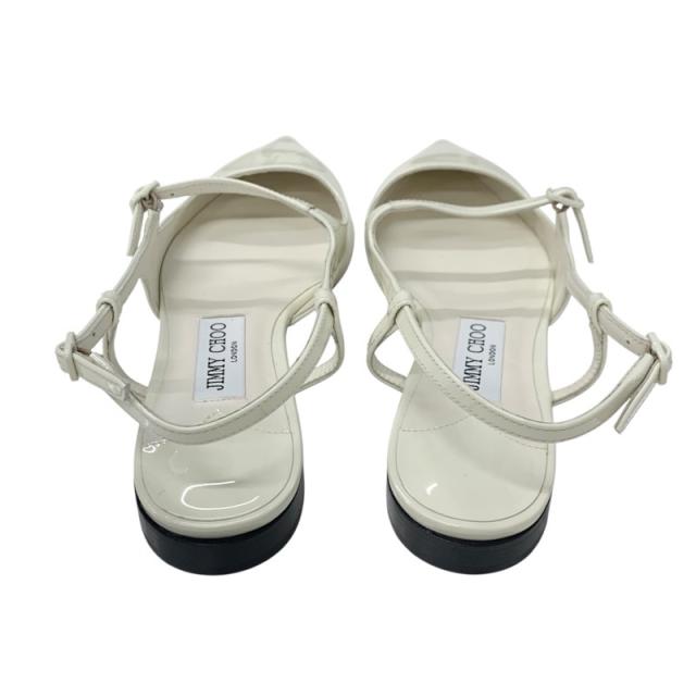 ジミーチュウ JIMMY CHOO フラットシューズ 靴 シューズ パテント アイボリー JCロゴ ストラップ_4