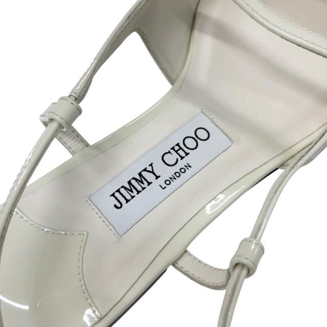 ジミーチュウ JIMMY CHOO フラットシューズ 靴 シューズ パテント アイボリー JCロゴ ストラップ_5