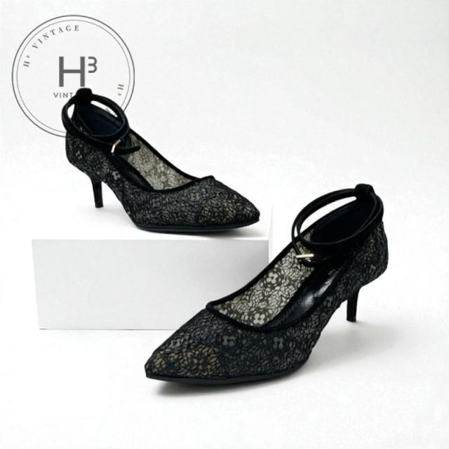 LOUIS VUITTON ブラックレースハイヒール LOUIS VUITTON ブラックレースハイヒール