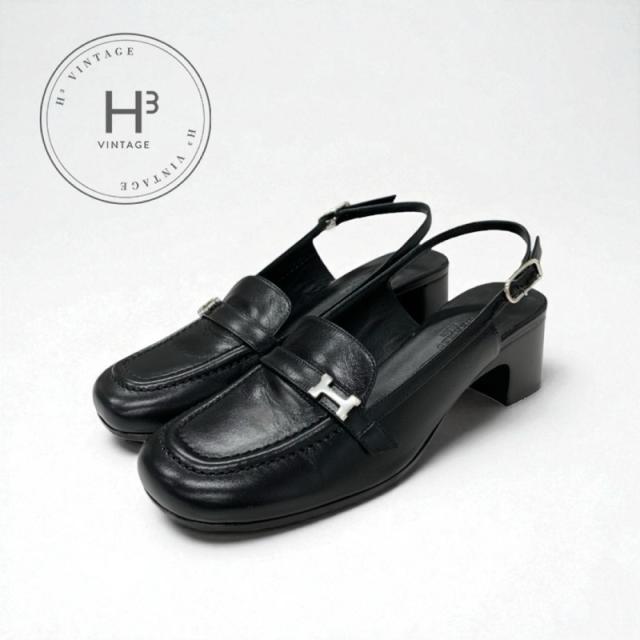 新品 HERMES アンフィニ パンプス 黒 エルメス ブラック エルメス HERMES アンフィニ パンプス 靴 シューズ レザー