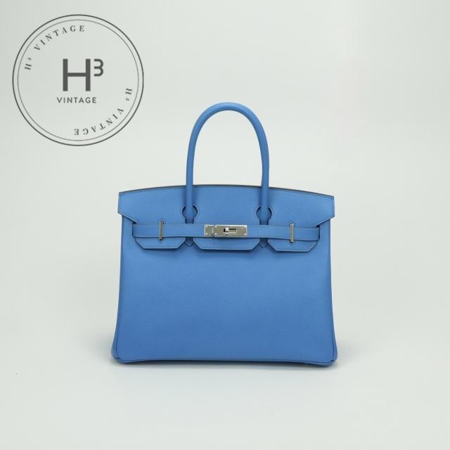 エルメス HERMES バーキン30 バーキン 30 バッグ トートバッグ エプソン ブルーパラダイス BlueParadise ブルー Blue 青 シルバー金具