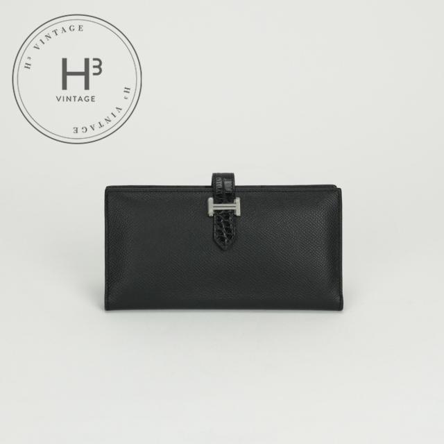エルメス HERMES ベアンスフレタッチ ベアン スフレ タッチ 財布 長財布 ロングウォレット エプソン アリゲーター クロコダイル