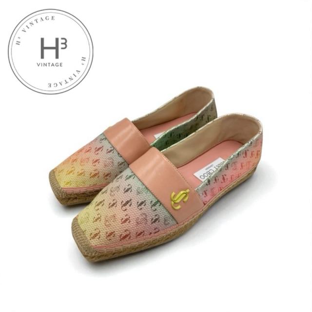 ✨極美品✨ ジミーチュウ ラメ フラットシューズ リボン チェック柄 JIMMY CHOO フラットシューズ ✨極美品✨ ジミーチュウ ラメ フラット