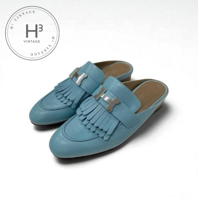 HERMES エルメス リヴォリ コンスタンス H金具 ミュール ローファー