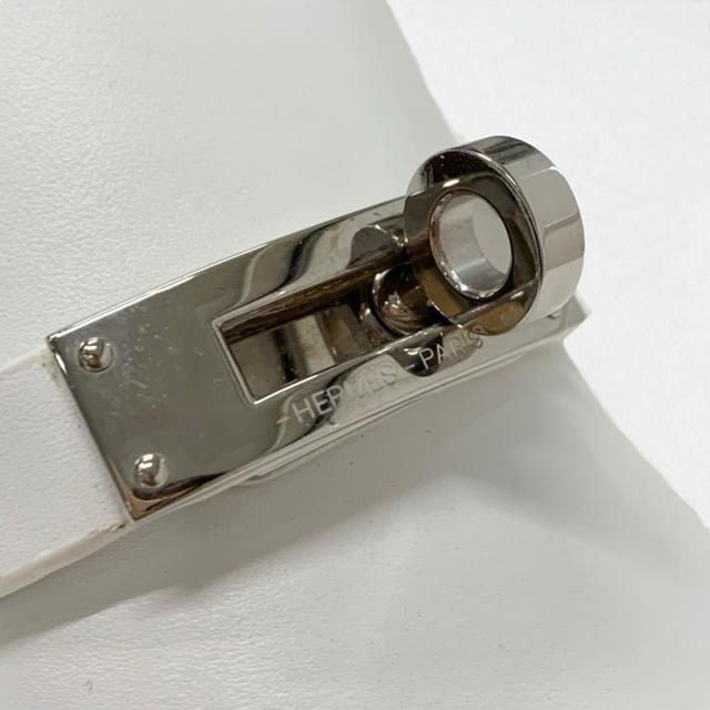 エルメス HERMES カルロッタ サンダル 靴 シューズ レザー ホワイト 白 シルバー ケリー金具 サボ ミュール_8