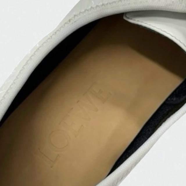 ロエベ LOEWE フラットシューズ 靴 シューズ パテント ホワイト 白