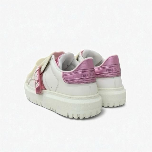 クリスチャンディオール CHRISTIAN DIOR Dior-ID スニーカー 靴 シューズ レザー ラバー ホワイト ピンク系 ロゴ ベルクロ_3
