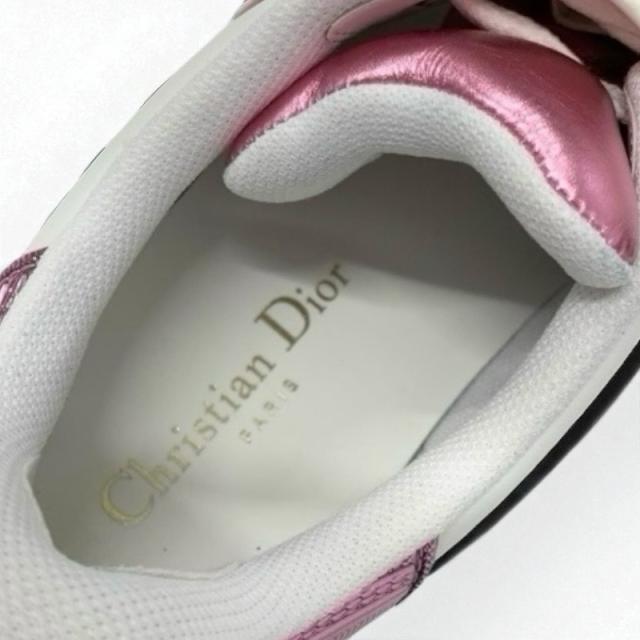 クリスチャンディオール CHRISTIAN DIOR Dior-ID スニーカー 靴 シューズ レザー ラバー ホワイト ピンク系 ロゴ ベルクロ_6