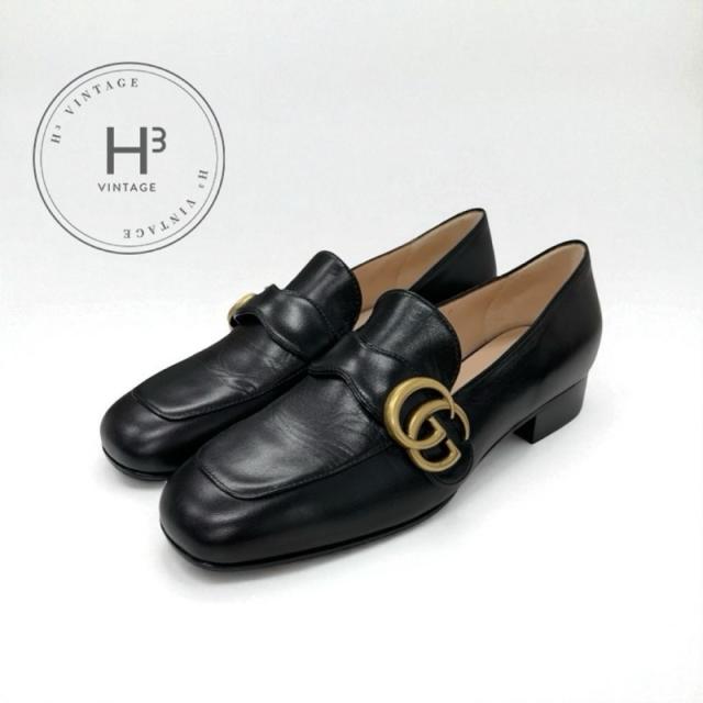 『美品』GUCCI グッチ　パンプス　マーモント　GG柄　ブラックシューズ 美品』GUCCI グッチパンプスマーモントGG柄ブラックシューズ