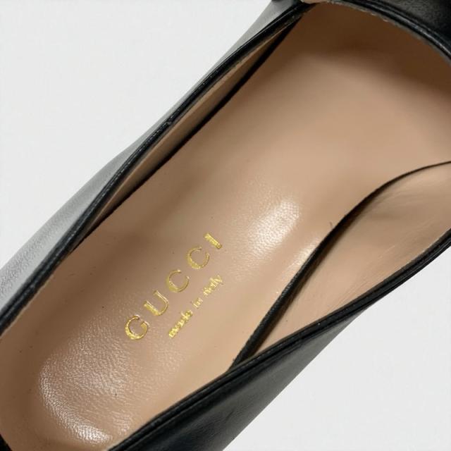 グッチ GUCCI ダブルG ローファー 革靴 靴 シューズ レザー ブラック 黒 ゴールド GGマーモント_6
