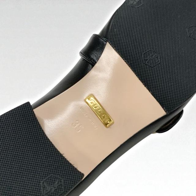 グッチ GUCCI ダブルG ローファー 革靴 靴 シューズ レザー ブラック 黒 ゴールド GGマーモント_7