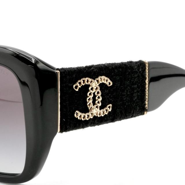 シャネル CHANEL サングラス ブラック ゴールド ココマーク ツイード