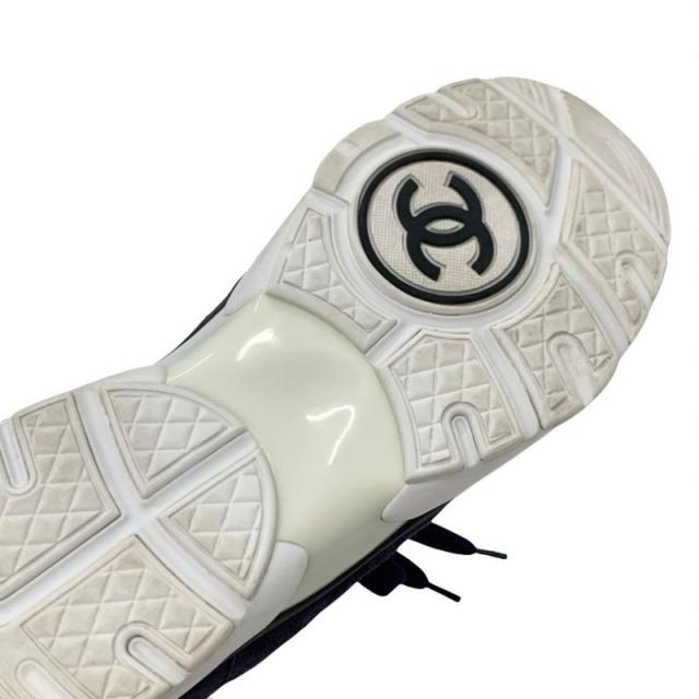 シャネル CHANEL スニーカー 靴 シューズ スエード ファブリック ネイビー マルチカラー ココマーク ツイード_7