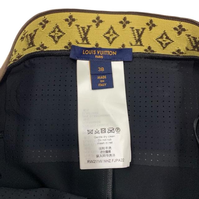 ルイヴィトン LOUIS VUITTON ボトムス ナイロン ブラック ブラウン レギンスウィズエラステックベルト モノグラム パンツ レギンス_4