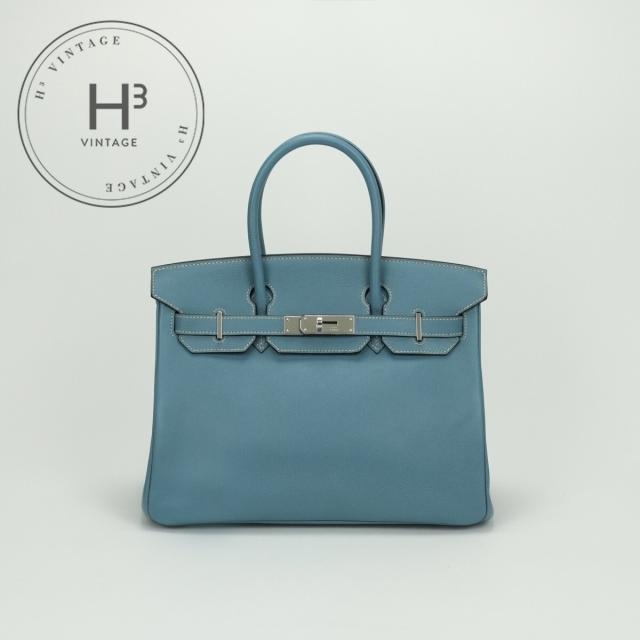 エルメス HERMES バーキン30 バーキン 30 バッグ トートバッグ エプソン ブルージーン bluejean ブルー Blue 青 シルバー金具