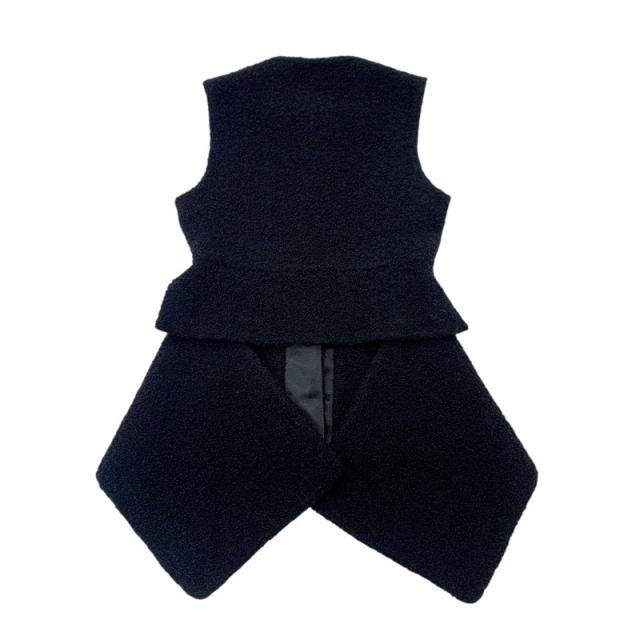 ルイヴィトン LOUIS VUITTON アウター ブラック ベスト ジレ ウール ペプラムベスト 22AW_3