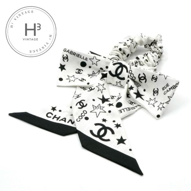 シャネル CHANEL ヘアアクセサリー ホワイト ブラック ココマーク ロゴ