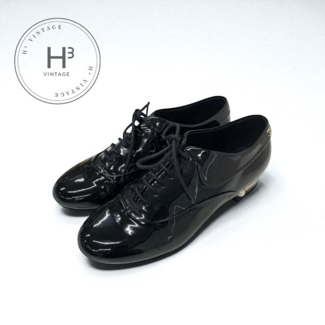 シャネル CHANEL ローファー 革靴 靴 シューズ パテント フェイク