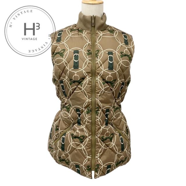 エルメス HERMES アウター ポリエステル ダウンベスト Promenade du Matin リバーシブル ベージュ