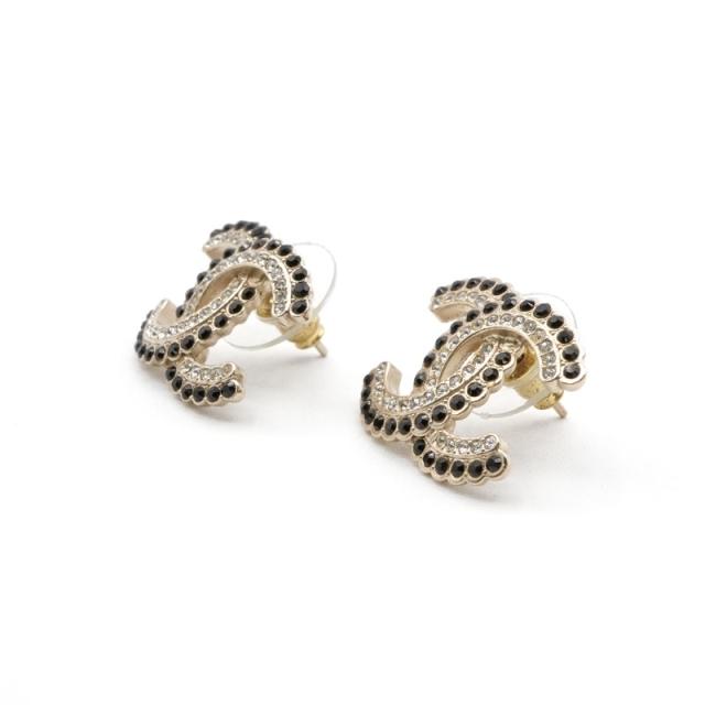シャネル CHANEL ピアス イヤリング ゴールド ココマーク ラインストーン_1