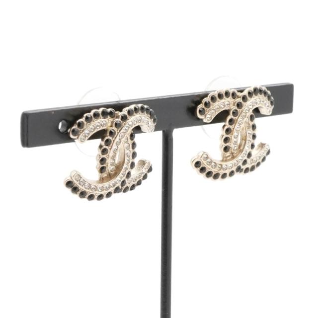 シャネル CHANEL ピアス イヤリング ゴールド ココマーク ラインストーン_6