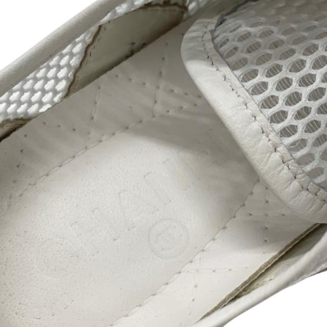 シャネル CHANEL スニーカー 靴 シューズ スエード ベージュ ホワイト ココマーク メッシュ_6