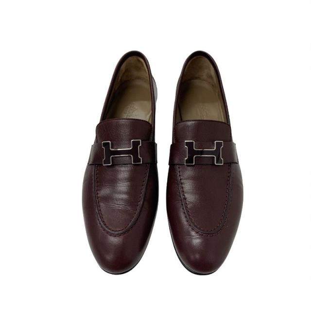 ★ HERMÈS エルメス レザー ローファー ブラウン 革靴 シューズ 41 エルメス HERMES パリ ローファー 革靴 靴 シューズ レザー