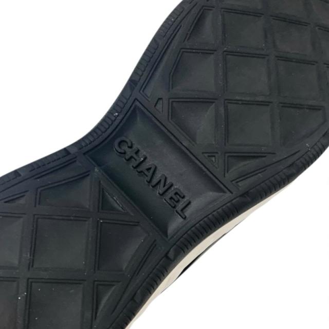 シャネル CHANEL スニーカー 靴 シューズ モヘア スエード グレー ブラック ホワイト マトラッセ ココマーク ロゴ_7
