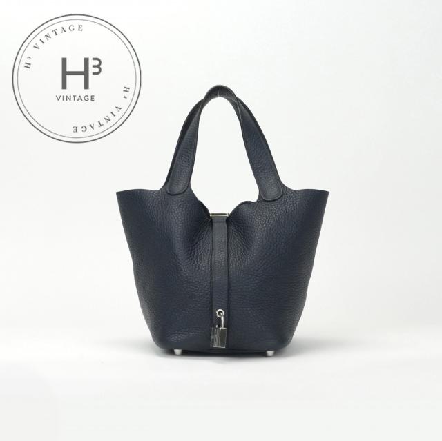 エルメス HERMES ピコタンロックPM ピコタンPM ピコタンロック18 バッグ トートバッグ トリヨンクレマンス ブルーオブスキュール Bleu