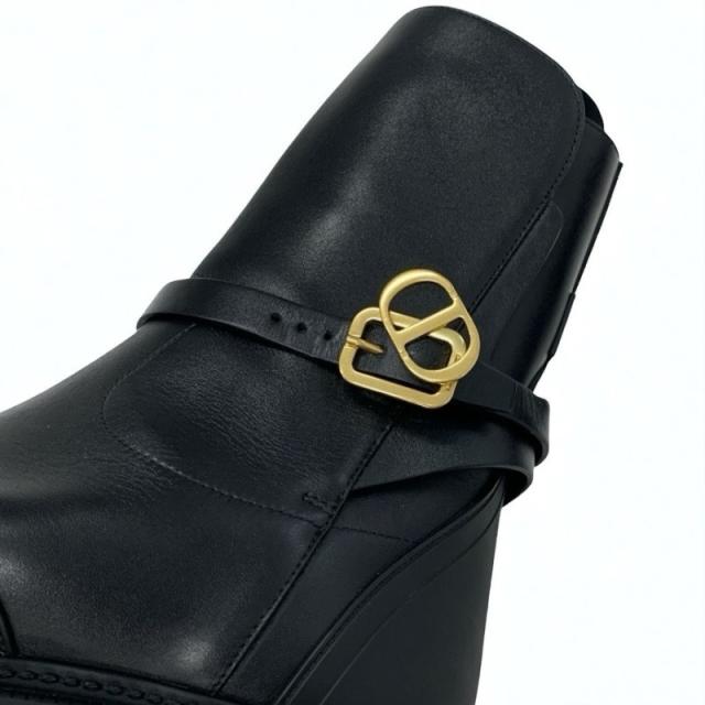 ディオール CHRISTIAN DIOR DIOR EMPREINTE ブーツ 遊撃手ブーツ 靴 シューズ なめし革 黒いこと 黒 ゴールド 胴締め ロゴタイプ