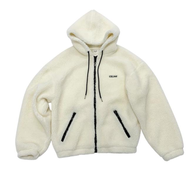 セリーヌ CELINE アウター アクリル ホワイト 白 トリオンフ ルーズ