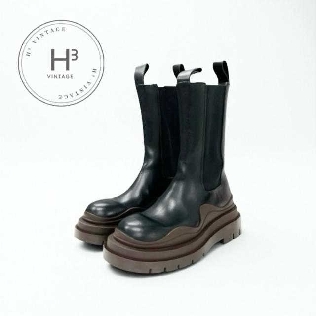 最終値下げ　Bottega Veneta タイヤブーツ BOTTEGA VENETA(ボッテガヴェネタ) タイヤブーツ ブラック×イエロー