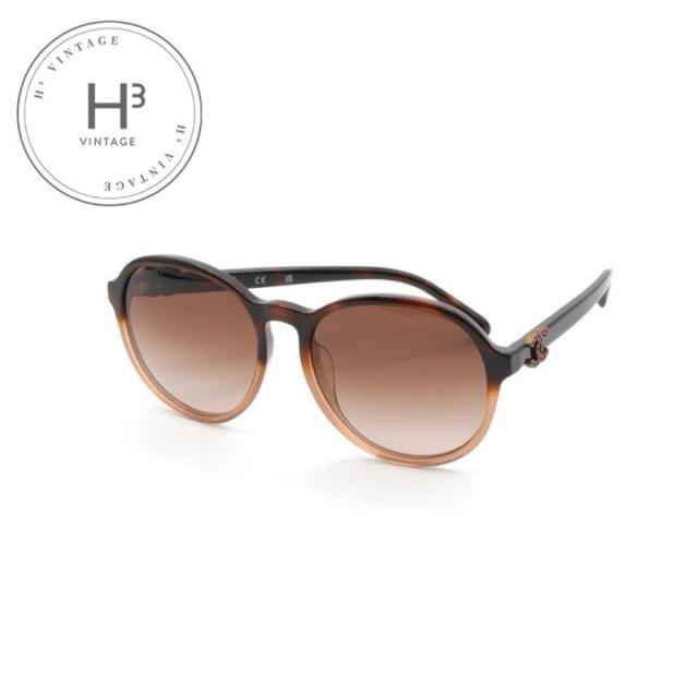 シャネル CHANEL サングラス ブラウン ココマーク アイウェア ラインストーン