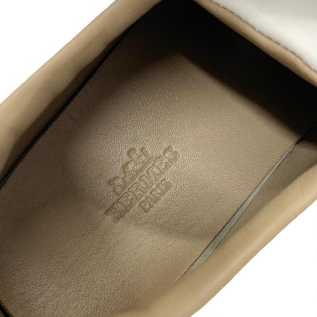 エルメス HERMES クイッカー スニーカー 靴 シューズ レザー ホワイト レッド ブルー 未使用 ペガサス_6