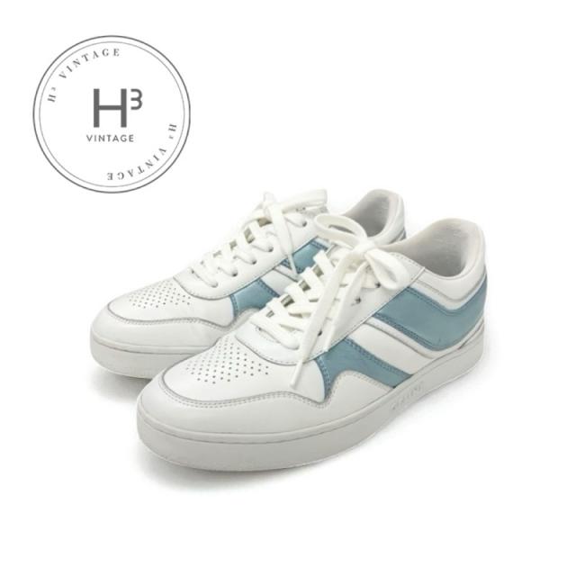 セリーヌ CELINE スニーカー 靴 シューズ レザー ホワイト ブルー 白 ロゴ