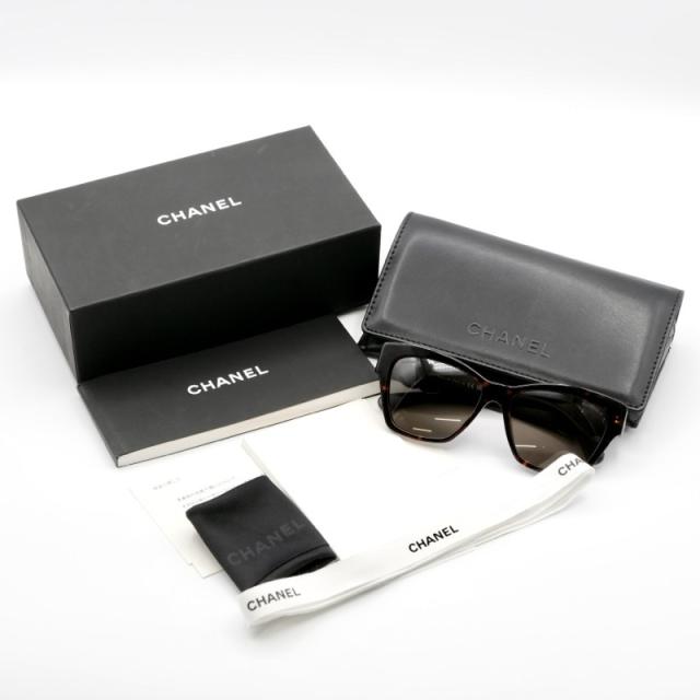 シャネル CHANEL サングラス ブラウン ゴールド ココマーク チェーン