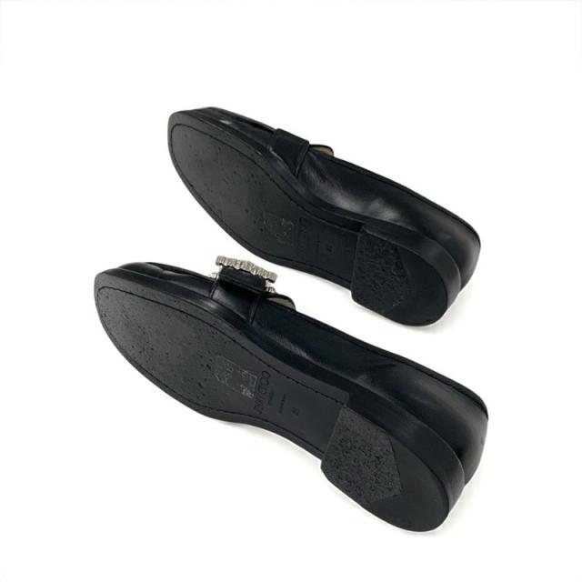 ジミーチュウ JIMMY CHOO ローファー 革靴 靴 シューズ レザー ブラック 黒 CHERI ビジュー バックル フラットシューズ ジミーチュウ JIMMY CHOO ローファー 革靴 靴 シューズ レザー
