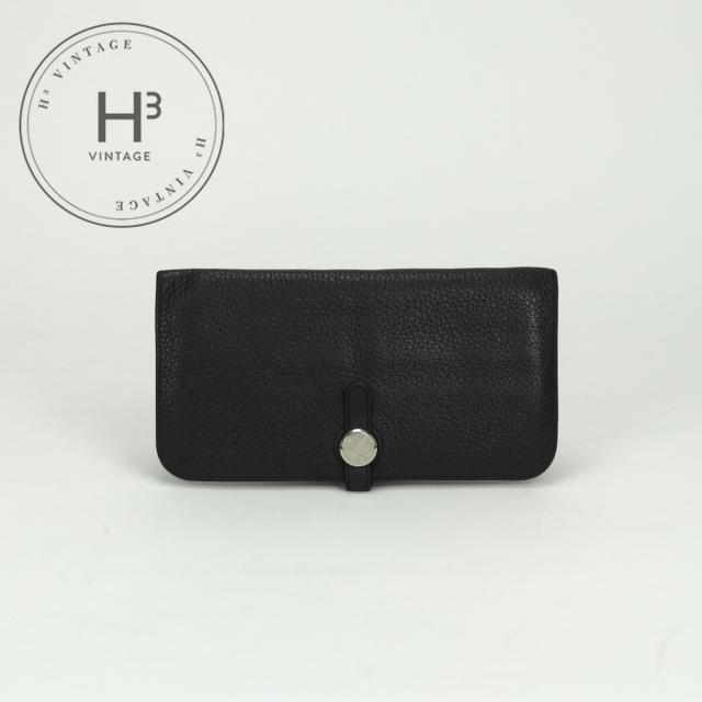 エルメス HERMES ドゴンロング ドゴン ロング 財布 長財布 ロングウォレット トゴ ノワール Noir ブラック BLACK 黒 シルバー金具