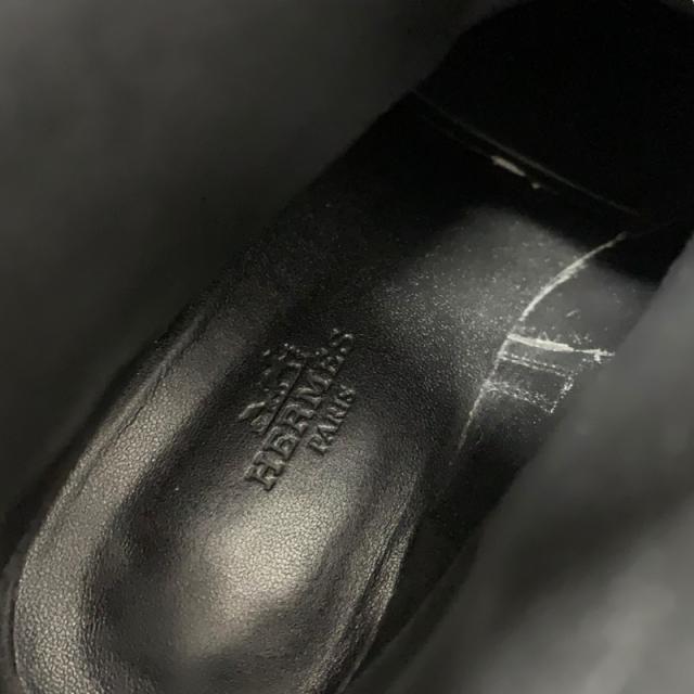 エルメス HERMES フレンチー ブーツ ショートブーツ 靴 シューズ レザー ブラック 黒 シルバー ケリー金具_6