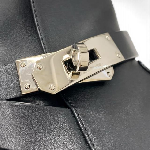 エルメス HERMES フレンチー ブーツ ショートブーツ 靴 シューズ レザー ブラック 黒 シルバー ケリー金具_8