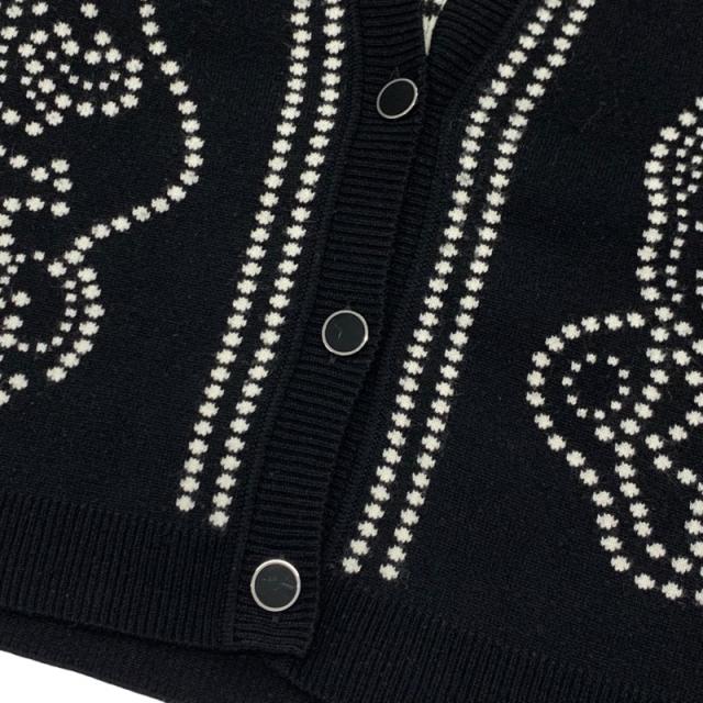 エルメス HERMES トップス カシミヤ コットン ブラック ホワイト 黒 ブリッドドゥガラ 刺繍_4