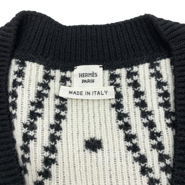 エルメス HERMES トップス カシミヤ コットン ブラック ホワイト 黒 ブリッドドゥガラ 刺繍_7