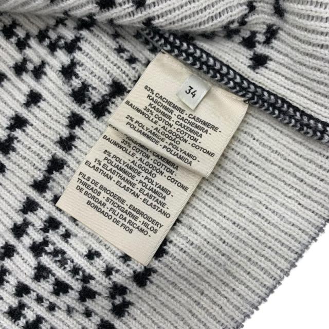 エルメス HERMES トップス カシミヤ コットン ブラック ホワイト 黒 ブリッドドゥガラ 刺繍_8