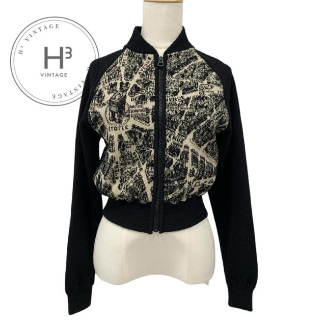 クリスチャンディオール CHRISTIAN DIOR アウター ウール ブラック ベージュ Plan de Paris ボンバージャケット ロゴ