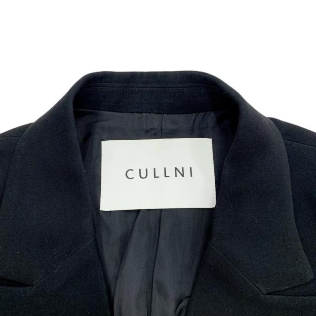 クルニ CULLNI セットアップ ジャケット ボトムス ポリエステル タックパンツ ベルト ブラック クルニ CULLNI セットアップ ジャケット ボトムス ポリエステル タック
