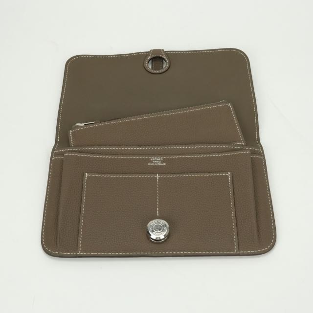 エルメス HERMES ドゴンGM ドゴン GM ドゴンデュオ 財布 長財布 ロングウォレット トリヨンクレマンス エトゥープ Etoupe グレー gray