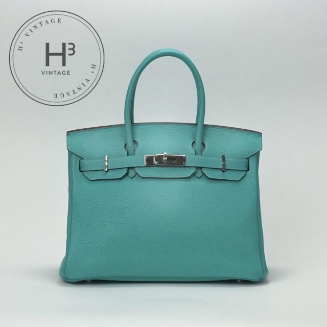 エルメス HERMES バーキン30 バーキン 30 バッグ トートバッグ トゴ ラゴン Lagon ターコイズ ブルー系 グリーン系 turquoise blue Green 青 緑